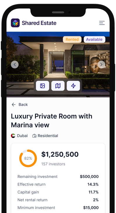 Shared Estate App Desktop View